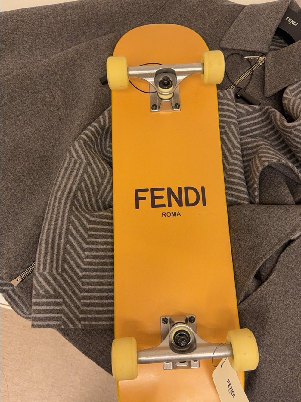 Fendi-Brown and Black Monogram Skateboard Deck - Picture 2 of 2